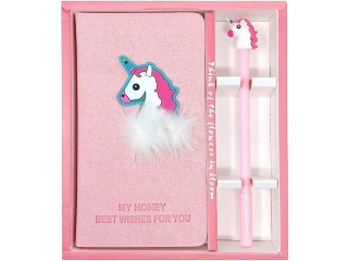 Teens Cartoon Unicorn 2 In 1 Notebook With Box Gift Set