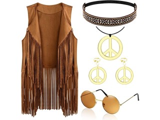 5 Pcs 70s Outfits for Women Hippie Clothes