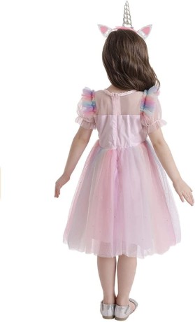 kids-dress-for-girls-rainbow-sequins-tulle-gown-with-silver-unicorn-headband-big-1