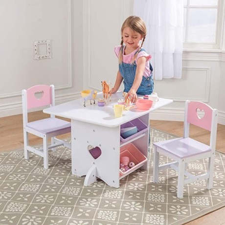 wooden-heart-table-chair-set-with-4-storage-bins-big-0