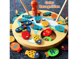 Wooden Fishing Game Toy for Toddlers Fish Catching