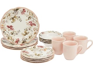 16Pcs Dinner Set | Porcelain Plates, Bowls, Mugs