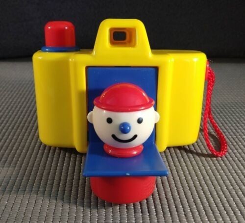 vintage-1980s-lot-of-2-toys-yellow-clown-camera-and-yellow-blue-rotary-phone-big-2