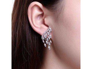 Silver Drop Earrings Wedding Gifts Jewelry