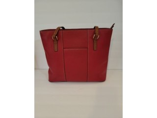 DOONEY AND BOURKE LARGE PEPPLED RED LEATHER SHOULDER BAG