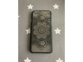 USED HARD SHELL BLACK AND CLEAR MANDALA PATTERN PHONE COVER IPHONE 6S VGC