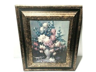 Vintage Painting Mid Century Turner Floral Art Flower Print Picture