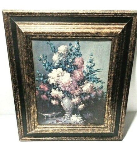 vintage-painting-mid-century-turner-floral-art-flower-print-picture-big-0