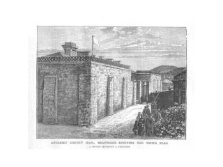 ANGLESEY The County Gaol at Beaumaris - Antique Print 1873