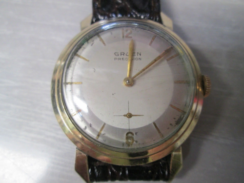 vintage-gruen-precision-10k-gold-plated-running-mens-watch-17-jewels-big-0