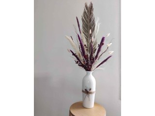 Dried flowers with ceramic vase (total height 100 cm)