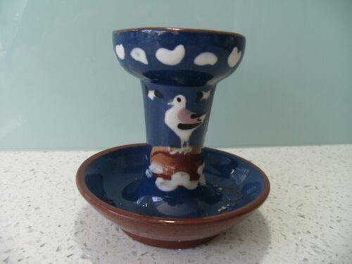 torquay-pottery-blue-seagull-series-wee-willie-winkie-chamberstick-candle-holder-big-0