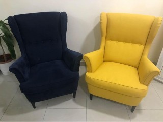 Ikea armchair, yellow and blue color