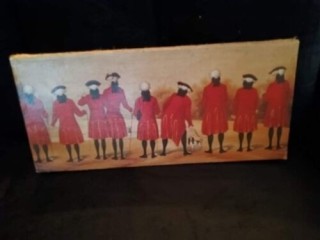 Redcoats Art Print on Burlap - Fun Decor - 17-1/2 x 8