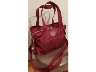 Red Modern Satin Medium Organiser Cross body Bag