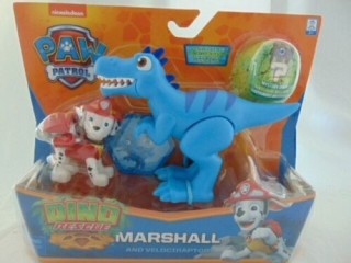 PAW PATROL MARSHALL AND VELOCIRAPTOR DINO