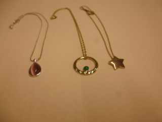 Costume Jewellery Mixed Pendant Necklaces x 3