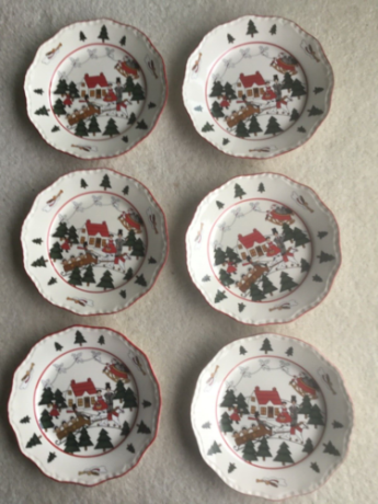 masons-christmas-village-set-of-six-19cm-salad-plates-made-in-england-big-0