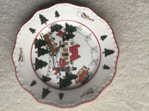 masons-christmas-village-set-of-six-19cm-salad-plates-made-in-england-big-2