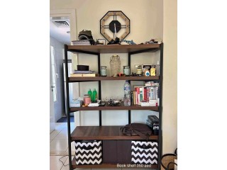 Book Shelf Wooden with Metal Frame