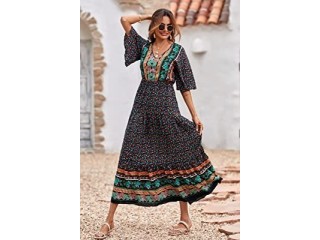 Women's Casual Floral Print Maxi Dresses