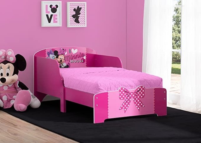children-disney-minnie-kids-toddler-wooden-bed-big-1