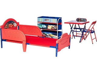 Delta Children Disney Cars Kid Bedroom Set-Bed TableChair storage