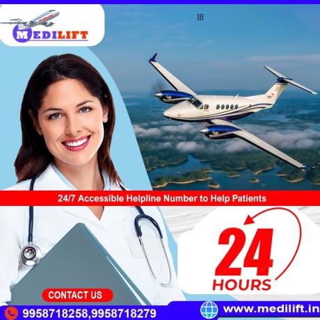 utilize-top-air-ambulance-in-dibrugarh-by-medilift-with-certified-medical-crew-big-0