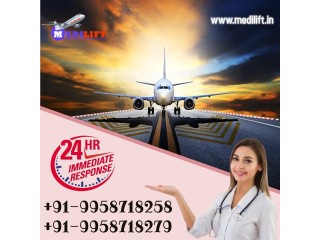 HI-Class CCU Setup Medilift Air Ambulance in Varanasi with All Medical Comfort