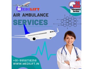 Take the Most ICU Air Ambulance Service in Delhi with Uppermost Health Support by Medilift