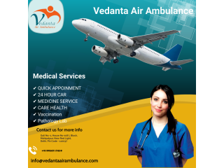 Get Air Ambulance Service in Gaya by Vedanta with Bed-to-Bed Transfer Facility