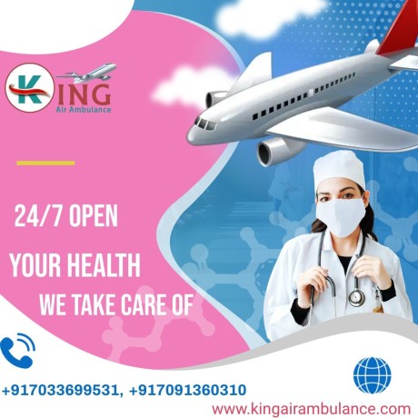 air-ambulance-in-bagdogra-by-king-with-pre-hospital-care-big-0