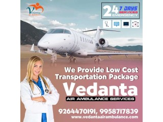 Vedanta Air Ambulance Service in Darbhanga with the the Best Medical Care Team