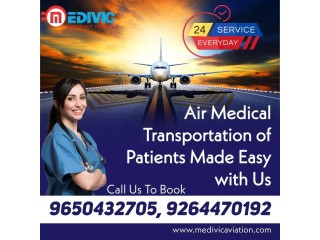 Medivic Aviation Air Ambulance Service in Kolkata with Full Life Support Medical Facilities