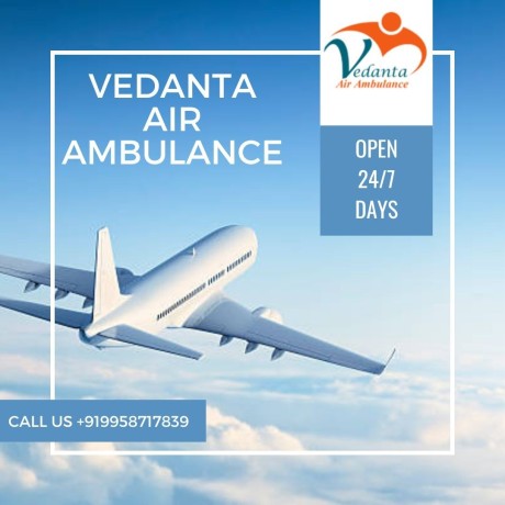 obtain-vedanta-air-ambulance-in-delhi-with-perfect-medical-care-services-big-0