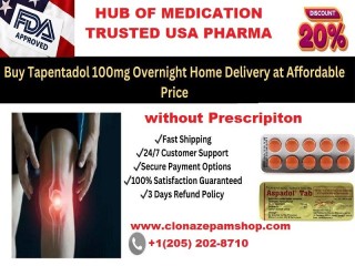 Buy Tapentadol 100mg Online Without Prescription Overnight Free Delivery